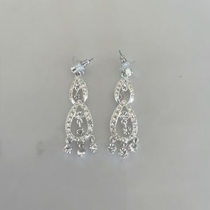 Chandelier-Style Faux Diamond Dangle Earrings